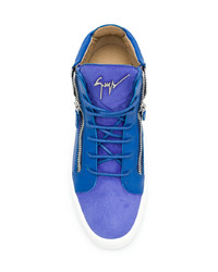 Baskets montantes en daim bleues Giuseppe Zanotti Design