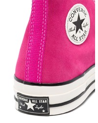 Baskets montantes en daim fuchsia Converse