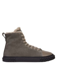 Baskets montantes en daim gris foncé Giuseppe Zanotti