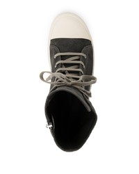 Baskets montantes en daim gris foncé Rick Owens