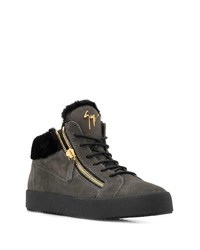 Baskets montantes en daim gris foncé Giuseppe Zanotti