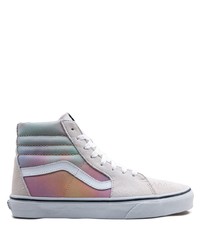 Baskets montantes en daim imprimé tie-dye blanches