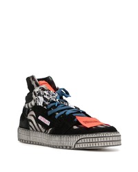 Baskets montantes en daim imprimées noires Off-White