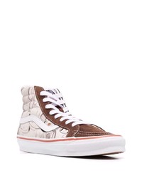 Baskets montantes en daim imprimées roses Vans