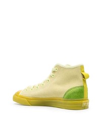 Baskets montantes en daim jaunes adidas