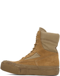 Baskets montantes en daim marron clair VISVIM