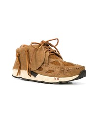 Baskets montantes en daim marron clair VISVIM