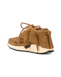 Baskets montantes en daim marron clair VISVIM