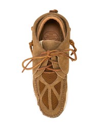 Baskets montantes en daim marron clair VISVIM