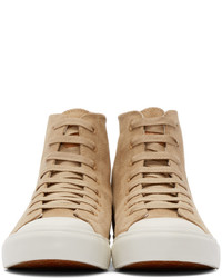 Baskets montantes en daim marron clair Paul Smith