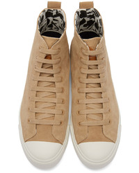 Baskets montantes en daim marron clair Paul Smith