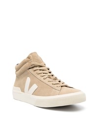 Baskets montantes en daim marron clair Veja