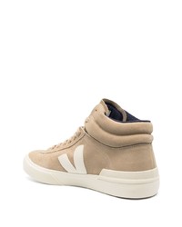 Baskets montantes en daim marron clair Veja