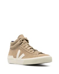 Baskets montantes en daim marron clair Veja