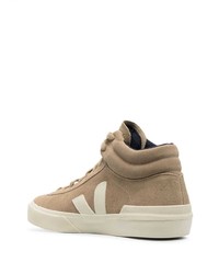 Baskets montantes en daim marron clair Veja