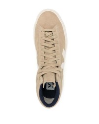 Baskets montantes en daim marron clair Veja