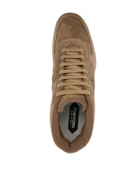 Baskets montantes en daim marron clair Tom Ford