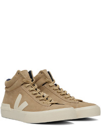 Baskets montantes en daim marron clair Veja