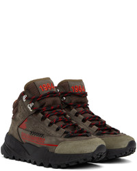 Baskets montantes en daim marron foncé DSQUARED2