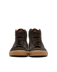 Baskets montantes en daim marron foncé Nike