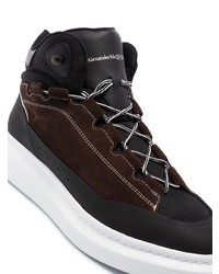 Baskets montantes en daim marron foncé Alexander McQueen