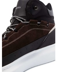 Baskets montantes en daim marron foncé Alexander McQueen