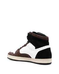 Baskets montantes en daim marron foncé Paul Smith