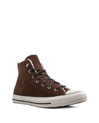 Baskets montantes en daim marron foncé Converse