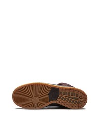 Baskets montantes en daim marron foncé Nike