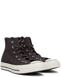 Baskets montantes en daim marron foncé Converse