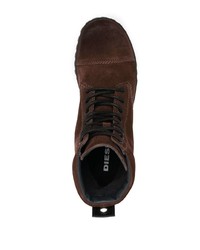 Baskets montantes en daim marron foncé Diesel