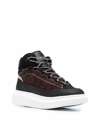 Baskets montantes en daim marron foncé Alexander McQueen