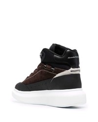 Baskets montantes en daim marron foncé Alexander McQueen