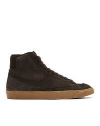 Baskets montantes en daim marron foncé Nike