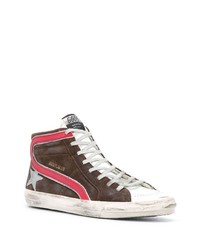 Baskets montantes en daim marron foncé Golden Goose