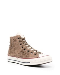 Baskets montantes en daim marron Converse