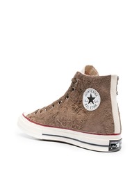 Baskets montantes en daim marron Converse