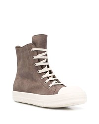 Baskets montantes en daim marron Rick Owens