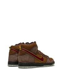 Baskets montantes en daim marron Nike