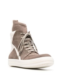 Baskets montantes en daim marron Rick Owens