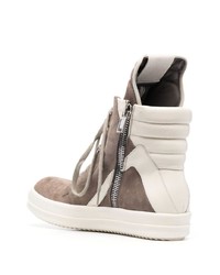 Baskets montantes en daim marron Rick Owens