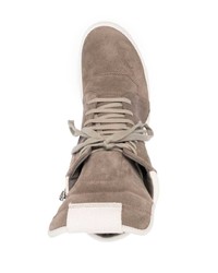 Baskets montantes en daim marron Rick Owens