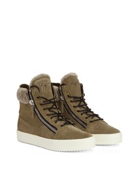 Baskets montantes en daim marron Giuseppe Zanotti