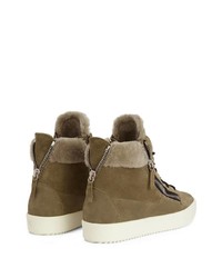 Baskets montantes en daim marron Giuseppe Zanotti