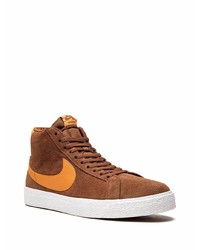 Baskets montantes en daim marron Nike