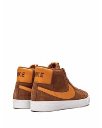 Baskets montantes en daim marron Nike