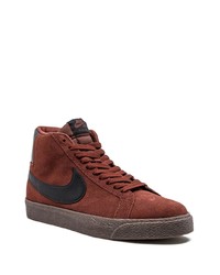 Baskets montantes en daim marron Nike