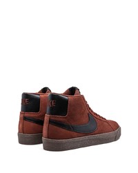 Baskets montantes en daim marron Nike