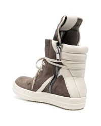 Baskets montantes en daim marron Rick Owens