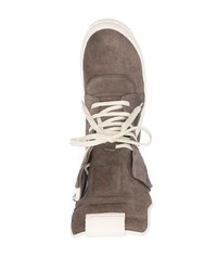 Baskets montantes en daim marron Rick Owens